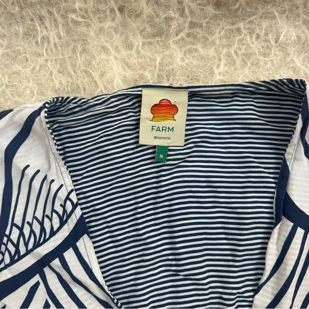 FARM Rio Blue and White Patterned Jacket - Picture 2 of 6